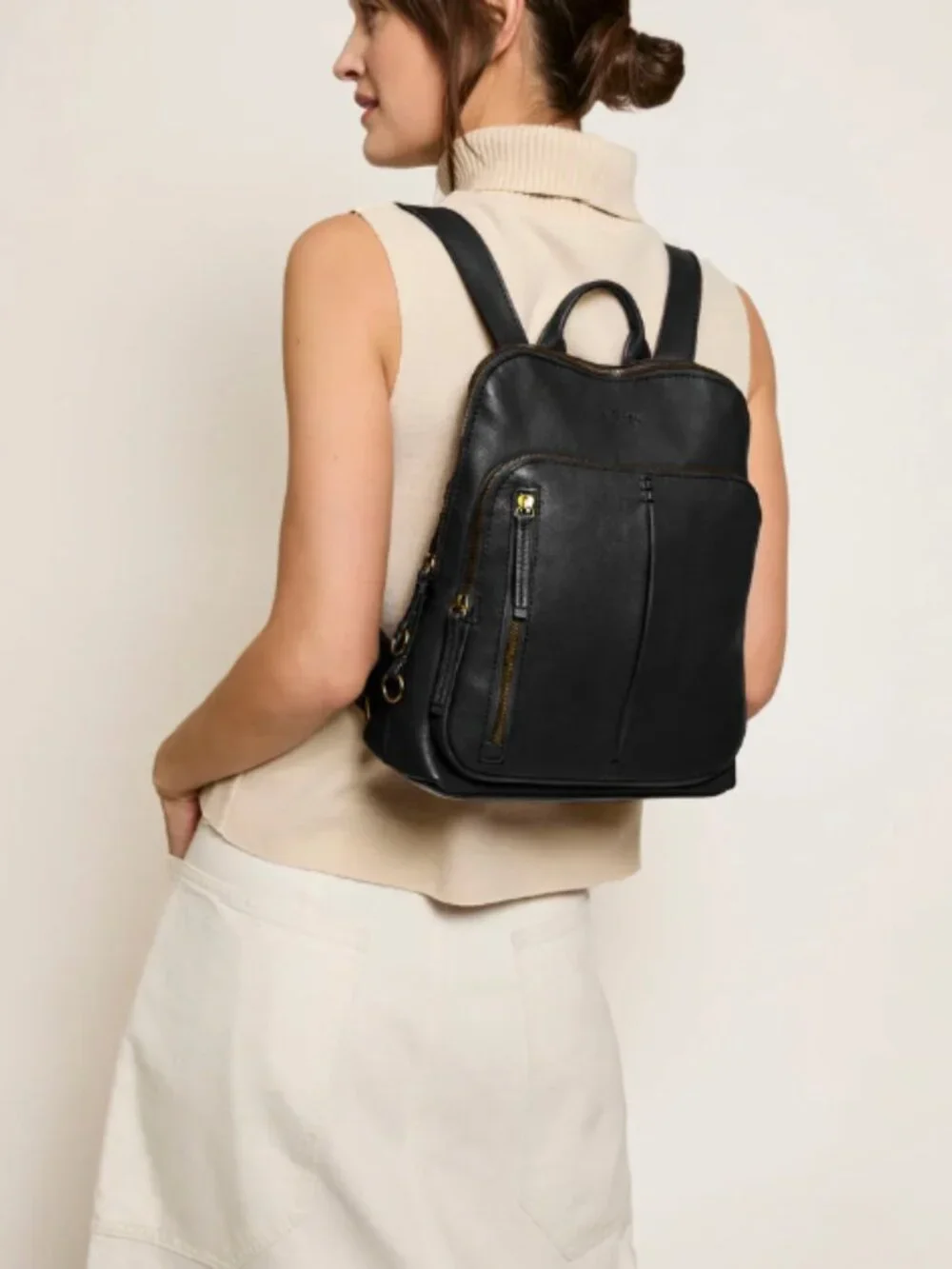 American Leather Co. Cleveland Black Leather Backpack